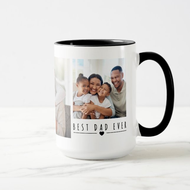 Taza de café personalizada con collage de fotos fa (Derecha)