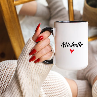 Taza De Café Personalizada Con Corazón Y Nombre