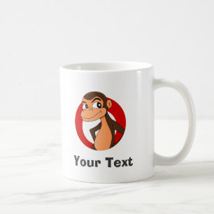 Taza de café personalizada con dibujo de chimpancé
