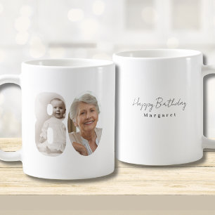 Taza de café personalizada con dos fotos para el 8