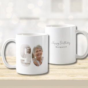 Taza de café personalizada con dos fotos para el 9