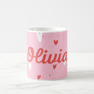 Taza de café personalizada con el nombre Olivia y 