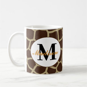 Taza de café personalizada con estampado de jirafa
