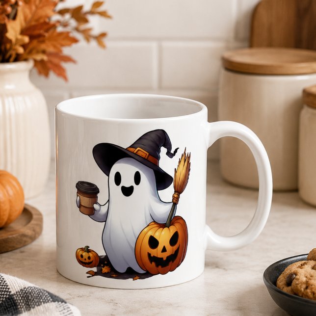 Taza de café personalizada con fantasma de Hallowe (Subido por el creador)