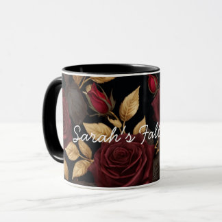 Taza de café personalizada con flores románticas o