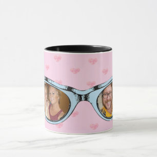 Taza de café personalizada con foto de gafas de so