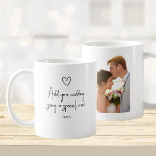 Taza de café personalizada con foto y votos de bod