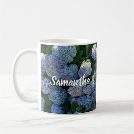 Taza de café personalizada con Hortensias Floral