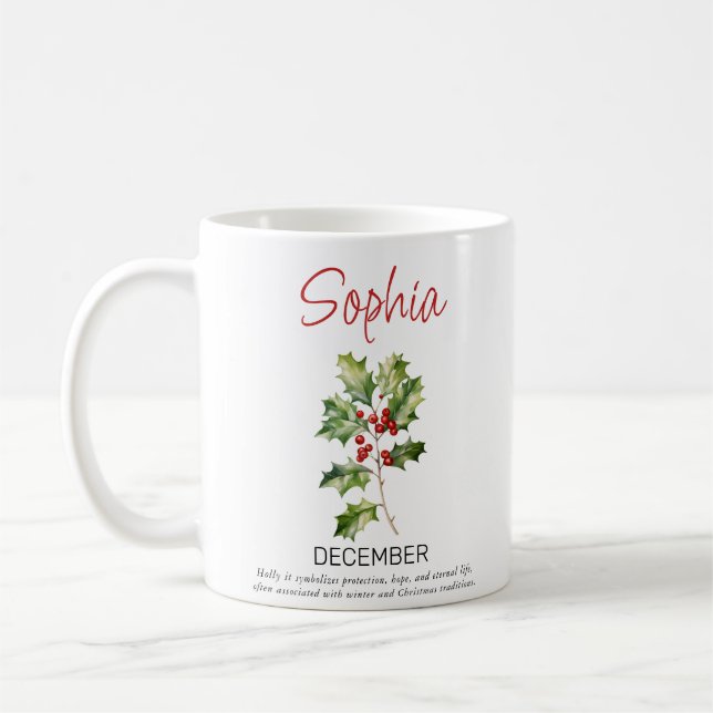 Taza de café personalizada con la flor de nacimien (Izquierda)