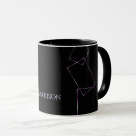 Taza de café personalizada con marco geométrico ne