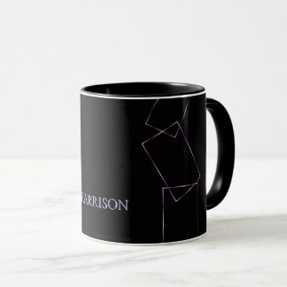 Taza de café personalizada con marco geométrico ne