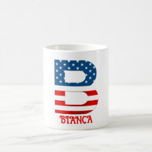 Taza de café personalizada con monograma del 4 de