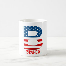 Taza de café personalizada con monograma del 4 de