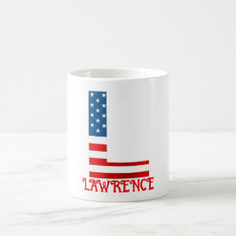 Taza de café personalizada con monograma del 4 de