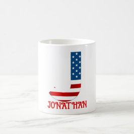 Taza de café personalizada con monograma del 4 de