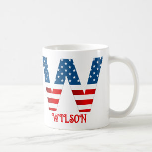 Taza de café personalizada con monograma del 4 de 