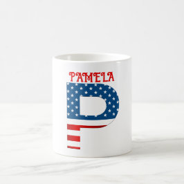 Taza de café personalizada con monograma del 4 de