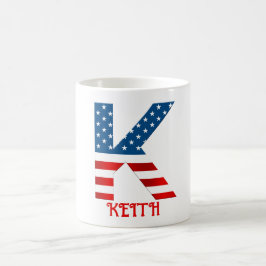 Taza de café personalizada con monograma del 4 de