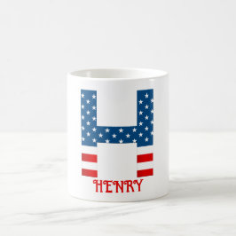 Taza de café personalizada con monograma del 4 de