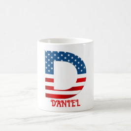 Taza de café personalizada con monograma del 4 de