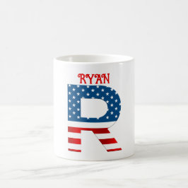 Taza de café personalizada con monograma del 4 de