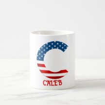 Taza de café personalizada con monograma del 4 de