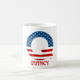 Taza de café personalizada con monograma del 4 de