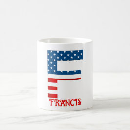Taza de café personalizada con monograma del 4 de