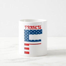 Taza de café personalizada con monograma del 4 de