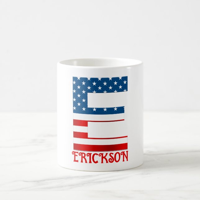 Taza de café personalizada con monograma del 4 de  (Centro)