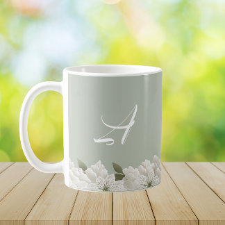Taza de café personalizada con monograma elegante 