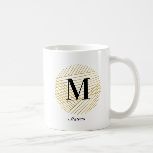 Taza de café personalizada con monograma / logotip (Derecha)