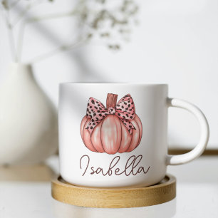 Taza de café personalizada con nombre de calabaza 