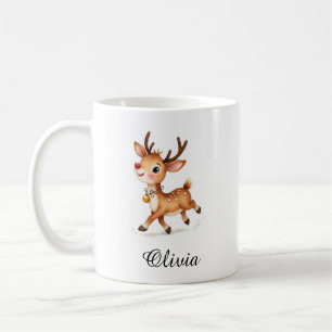 Taza de café personalizada con nombre de reno - Pe