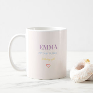 Taza de café personalizada con nombre para cumplea
