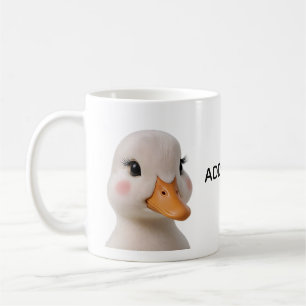 Taza de café personalizada con patito bebé adorabl