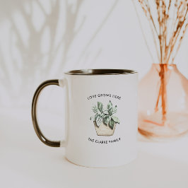 Taza de café personalizada con planta en maceta a 