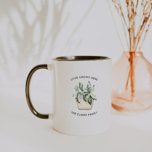 Taza de café personalizada con planta en maceta a 
