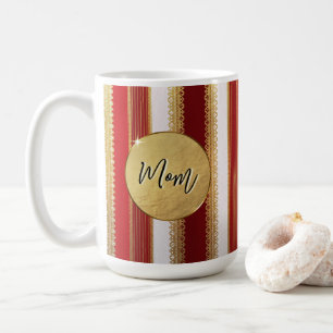 Taza de café personalizada con rayas rojas de Boug