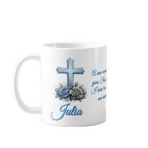 Taza de café personalizada con rosa Juan 13:34