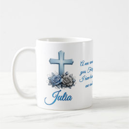 Taza de café personalizada con rosa Juan 13:34