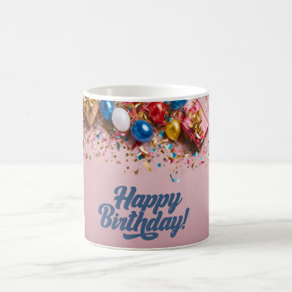 Taza de café personalizada con sprinkles coloridos