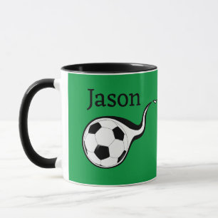 Taza de café personalizada con tema de fútbol