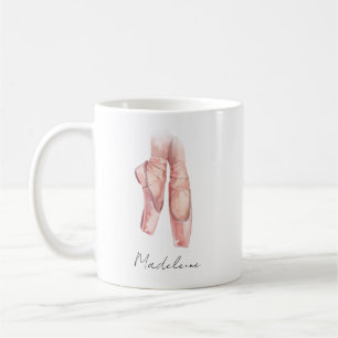 Taza de café personalizada con zapatos de ballet d