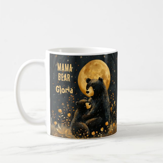 Taza de café personalizada Cut Mama Bear (Izquierda)