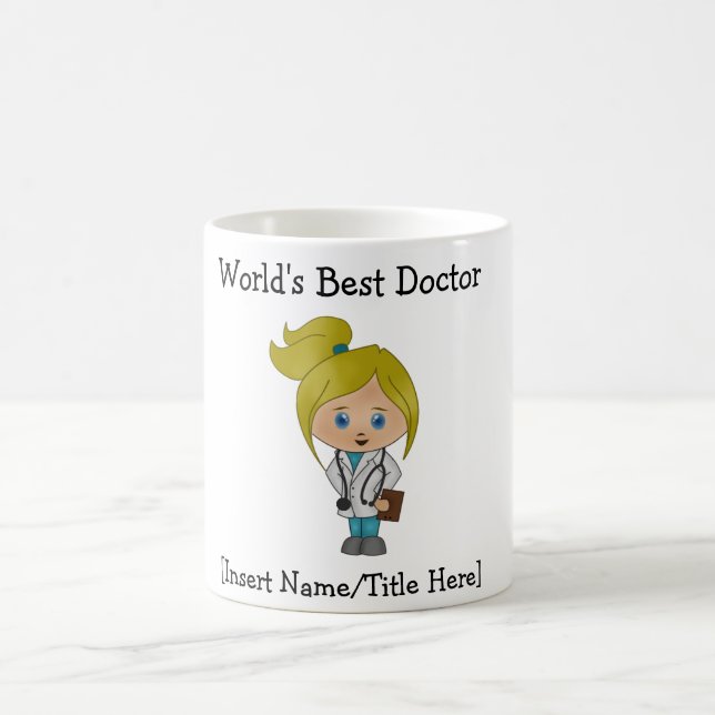 Taza De Café Personalizada Cute Female Blonde Blue Eyed (Centro)