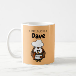 Taza de café personalizada Cute Owl Grillmaster