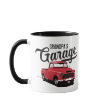 Taza de café personalizada de camión vintage rojo