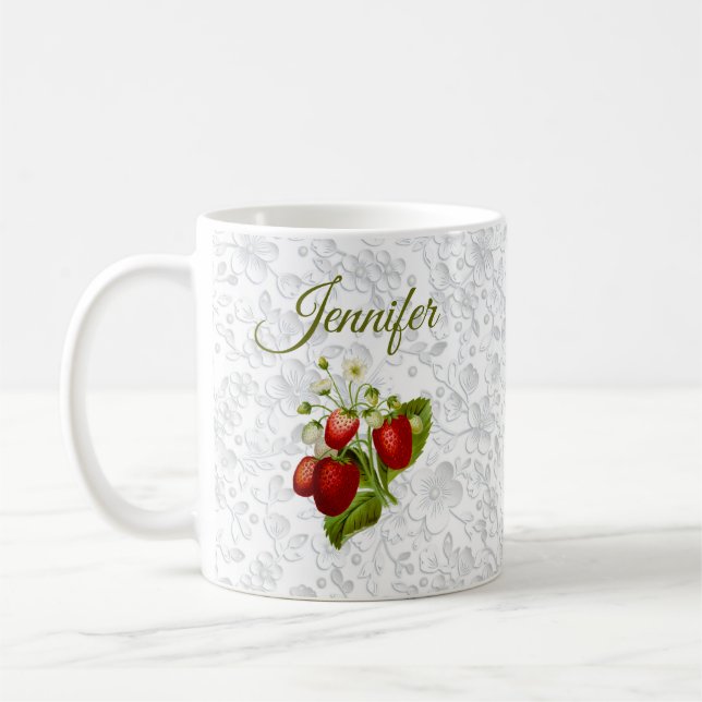 Taza de café personalizada de fresa (Izquierda)