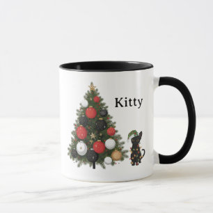 Taza de café personalizada de gato y árbol de Navi